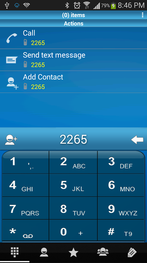 Android application RocketDial Theme C Blue (HD) screenshort