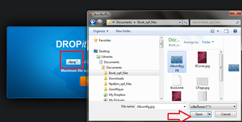 Upload files to dropbox.