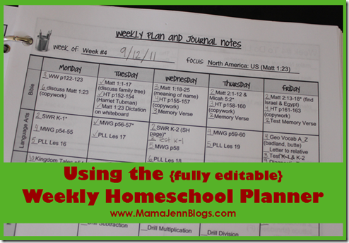 Weekly Homeschool Planner {How I’m Using It}