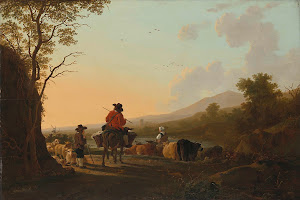 RIJKS: Jacob van Strij: Landscape with Cattle Driver and Shepherd 1785