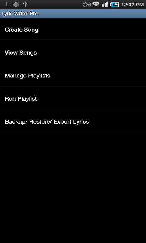 Lyric Writer Pro Screen 1