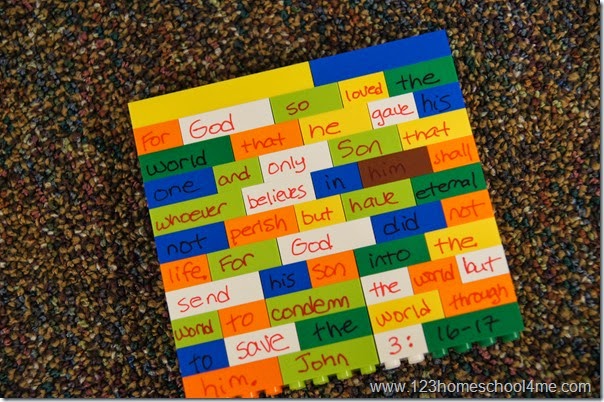 Bible Verse - Lego memory verse review activity for kids Bible Verse - Lego memory verse review activity for kids