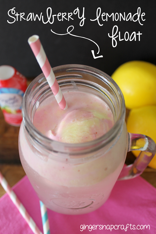 Strawberry Lemonade Float at GingerSnapCrafts.com #recipe #cbias #shop