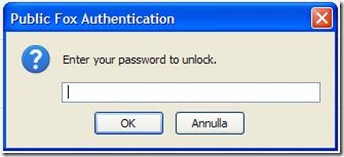 Public Fox inserire password di sblocco