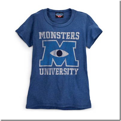 Monster University Official Clothing - Blue Vintage Tee Shirt Women