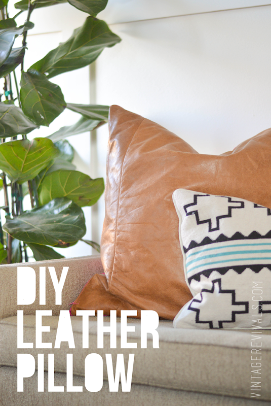 DIY Leather Pillow Tutorial vintagerevivals