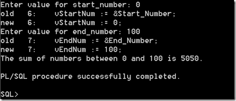 Adding numbers between two values « Ora-lytics