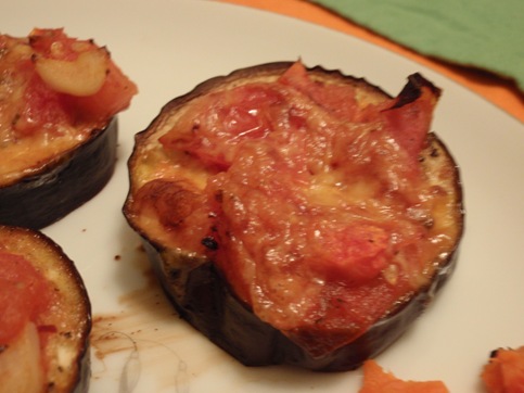 Roasted Eggplant with Tomatoes and Cheese