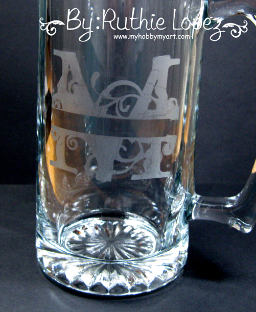 M Monogram - SnapDragon Snippets - Etching Glass - Ruthie Lopez - My Hobby My Art 2