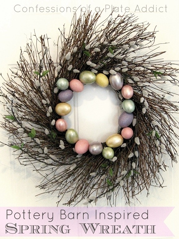 CONFESSIONS OF A PLATE ADDICT Pottery Barn Inspired Spring Wreath