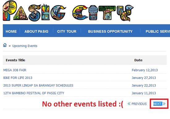 no other events listed
