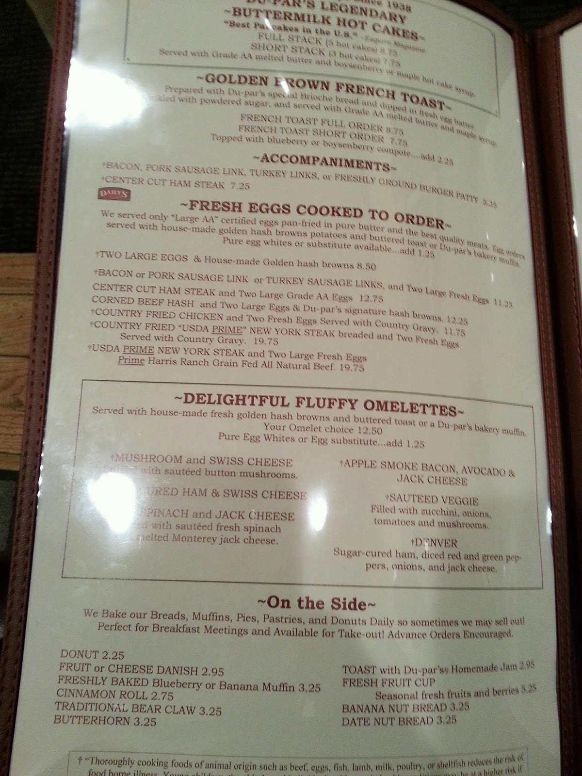 Dupars Menu With Prices - Du-par's Restaurant & Bakery - Downtown Las ...