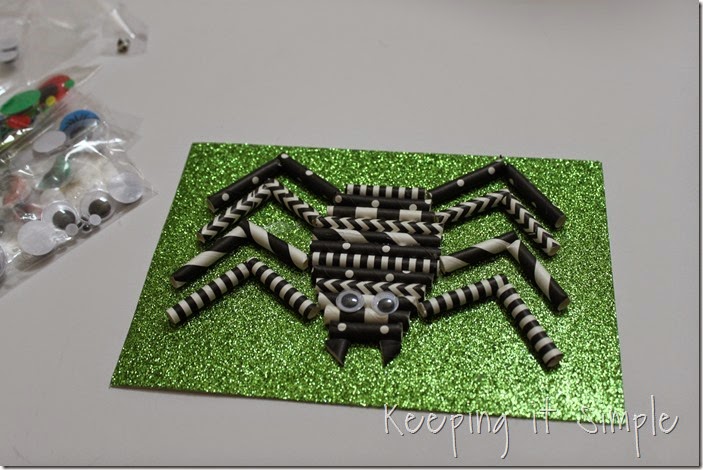 Halloween decoration Paper straw spider (6)