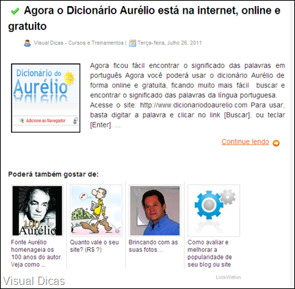 Como inserir uma lista de links relacionados no seu Blogger - Visual Dicas