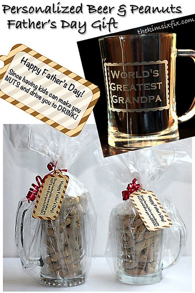 Personalized Beer and Peanuts Fathers Day Gift
