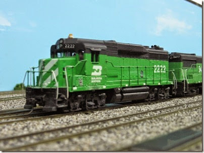IMG_5448 Burlington Northern GP30 #2222 on the LK&R HO-Scale Layout at the WGH Show in Portland, OR on February 17, 2007