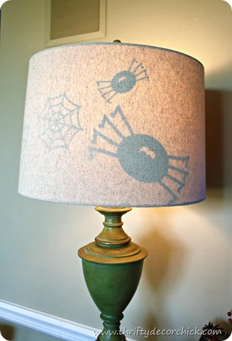 Halloween paper cut outs on lamp shade