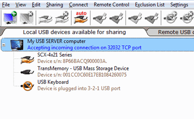 Share USB Device with USB Redirector 
