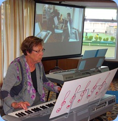 Yvonne Moller brought her Korg Pa1X to paly for us