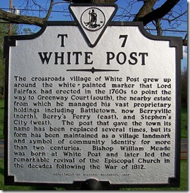 White Post - Marker T-7 in Clarke County, VA (Click any photo to enlarge)