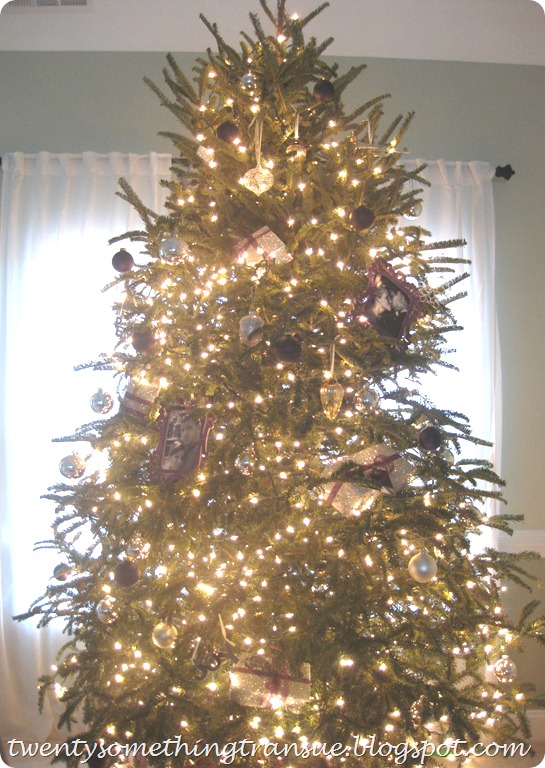 Purple Christmas Tree Decorations and Photo Ornament 009