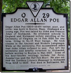 Edgar Allan Poe marker Q-29, Charlottesville, VA (Click any photo to enlarge)