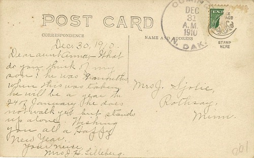 Postcard 1910 Clyde Memory Lane Antiques Erhard back