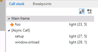 Async call stack code