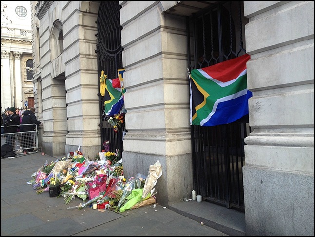 Tributes to Nelson Mandela at South Africa House