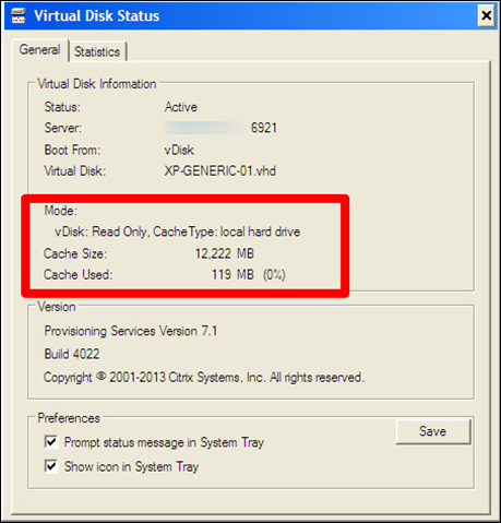First Look: Citrix Provisioning Service Cache size
