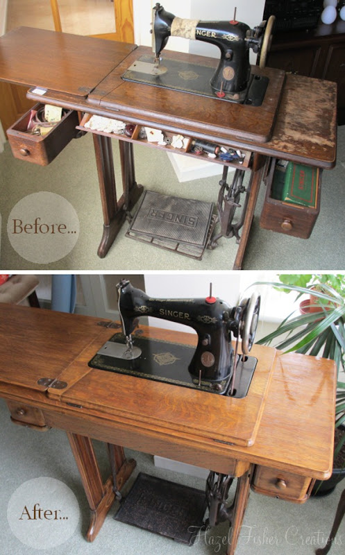 2013Feb23 before and after singer machine restoration 2013Feb23 before and after singer machine restoration