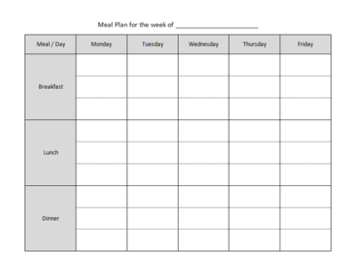 The Semi Chaotic Mom: Weekly Meal Planner