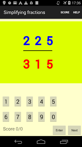 Simplifying fractions