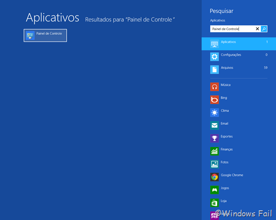 Acessando o Painel de Controle no Windows 8