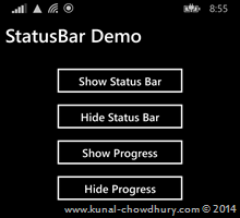 How to show StatusBar in Windows Phone 8.1? (www.kunal-chowdhury.com) How to show StatusBar in Windows Phone 8.1? (www.kunal-chowdhury.com)