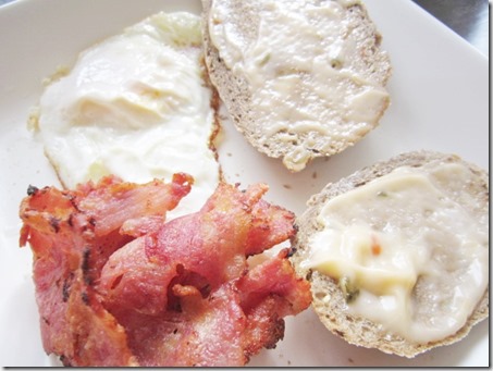 breakfast bacon, egg and sovital bread, 240baon