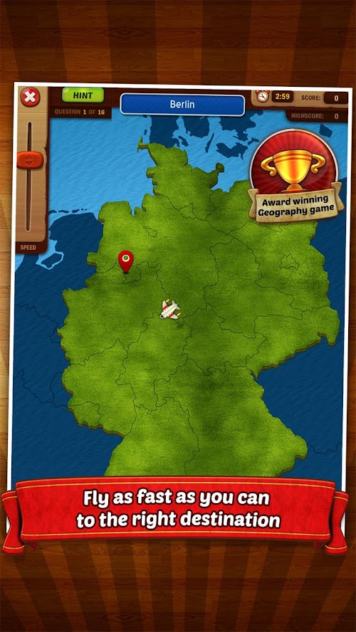 Android application GeoFlight Germany: Geography screenshort