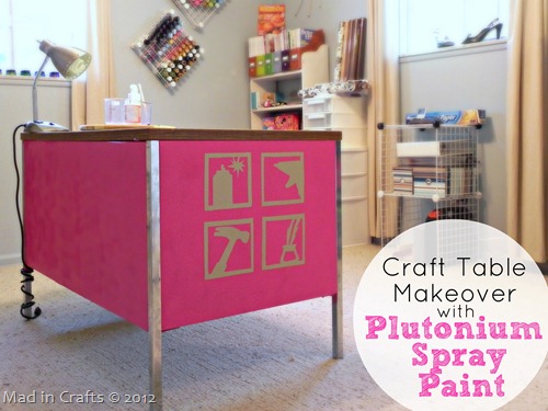 Craft Table Makeover Plutonium Spray Paint