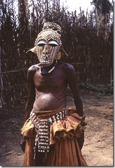 Ngady Amwaash masked dancer, Mushenge, Congo