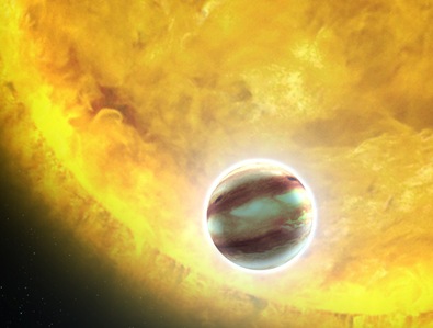 ilustração trânsito do exoplaneta HAT-P-7b