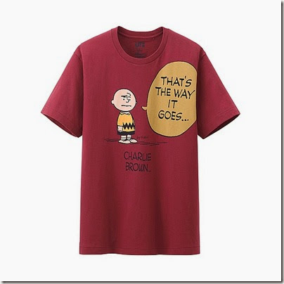 UNIQLO Man Peanuts Graphic Short Sleeve T-shirt Red