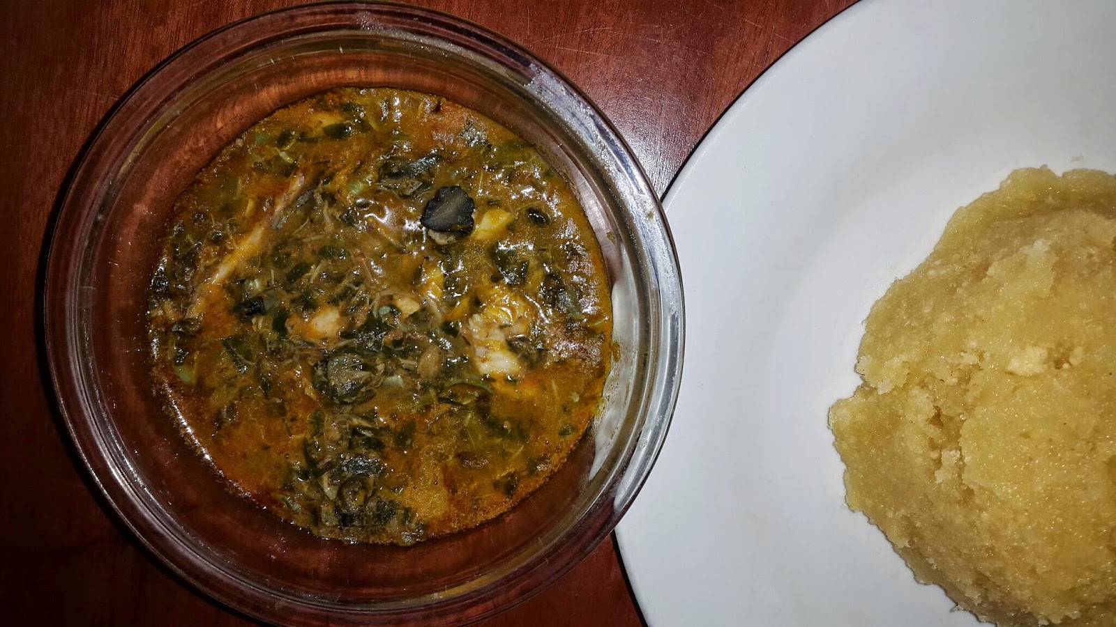 Achi soup with uziza leaves