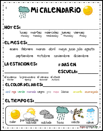 Spanish Calendar Journal