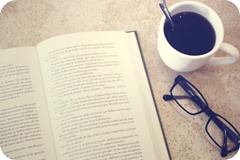 Book glasses coffee