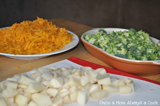 Preparations for Potato, Broccoli, and Cheese Soup
