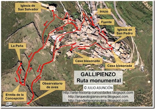 Mapa Gallipienzo - Ruta monumental