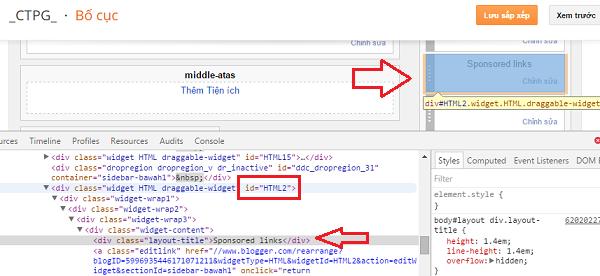 Cách tìm ID của một widget trong Blogspot
