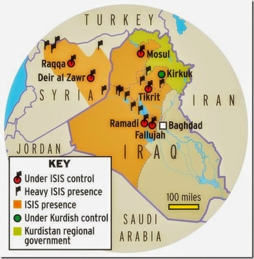ISIS Controlled Land - Iraq & Syria Map