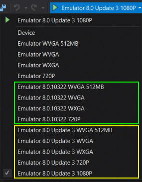 A new set of Windows Phone 8 Emulators (for Update 2 and Update 3)
