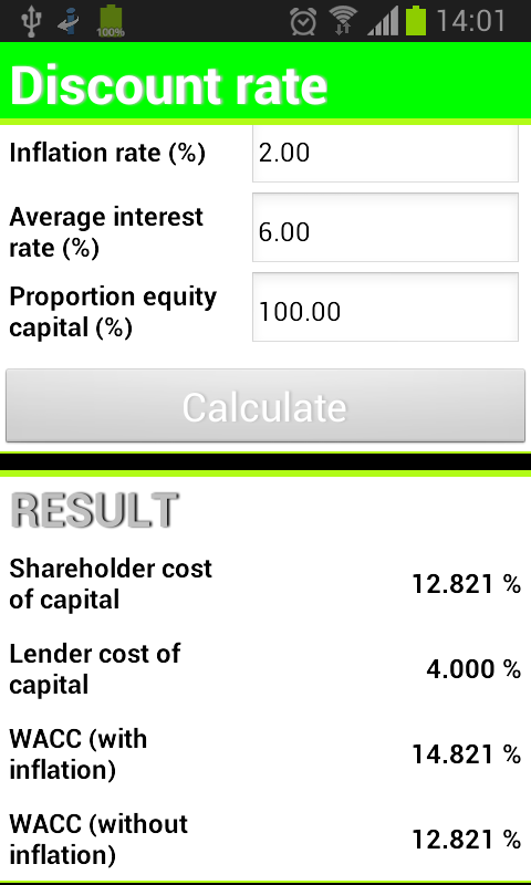 Finance Calculator Screen 1